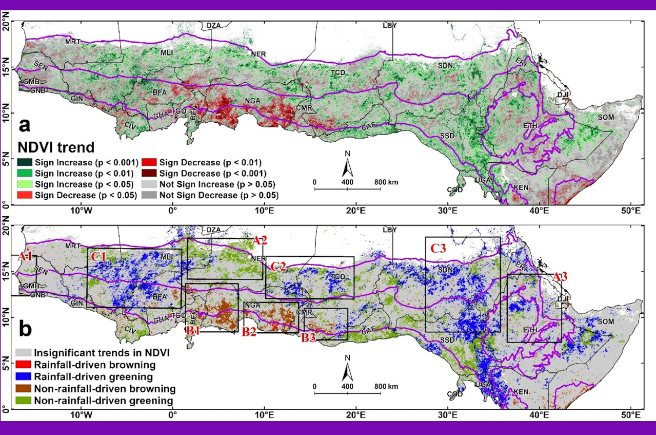 Satellite Observation Reveals Changes in Vegetation Greenness Related to Climatic and Non-Climatic Factors in Sudano-Sahelian Region of Africa